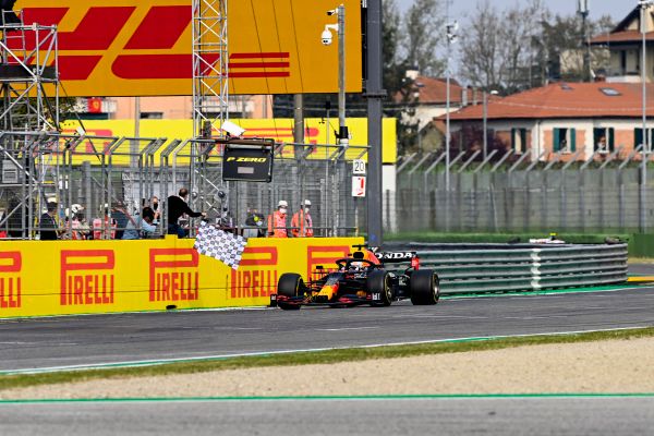 Verstappen wins chaotic Imola race.